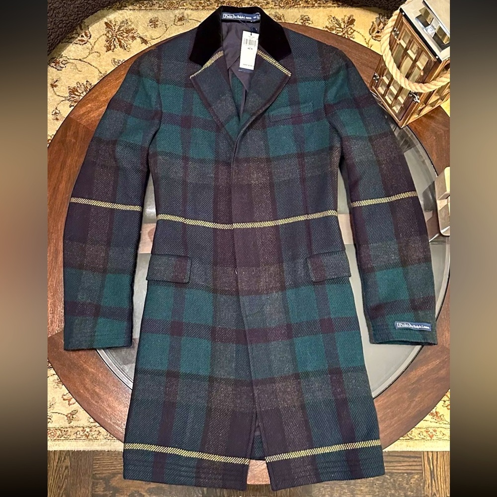 Ralph Lauren Gent’s Size 40R 100% Wool Blackwatch Tartan  COAT Made in Portugal